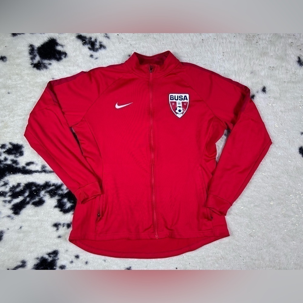 Nike Women’s Red Long Sleeve Activewear USA Soccer Track Jacket Size Medium